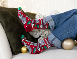 CHRISTMAS HIPPO WOMEN'S CREW SOCKS - UPTOWN SOX