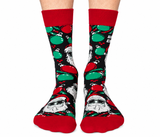 FUNNY NOVELTY - SANTA - BIG NICK ENERGY - CHRISTMAS -  MEN'S CREW SOCKS - UPTOWN SOX