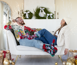 FUNNY NOVELTY - SANTA - BIG NICK ENERGY - CHRISTMAS -  MEN'S CREW SOCKS - UPTOWN SOX
