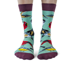 FUNNY BIRD NERD NOVELTY CREW SOCKS FOR MEN - UPTOWN SOX