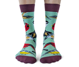 FUNNY BIRD NERD NOVELTY CREW SOCKS FOR MEN - UPTOWN SOX