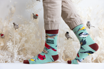 FUNNY BIRD NERD NOVELTY CREW SOCKS FOR MEN - UPTOWN SOX