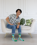 FUN CAPYBARA MEN'S NOVELTY CREW SOCKS - UPTOWN SOX