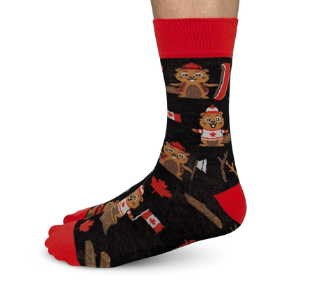 CUTE CANADIAN THEMED BEAVER SOCKS - UPTOWN SOX