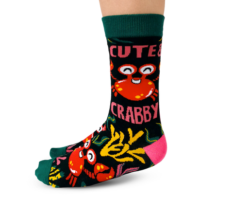 Women's Cute Crab Novelty Socks - Uptown Sox