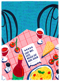 BISTRO TABLE DINING FOOD WINE PASTA CUTE CHEF KITCHEN DISH TOWEL UPTOWN SOX