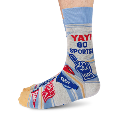 Yay! Go Sports! Socks - Uptown Sox - Mens Crew Socks