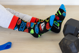 FUNNY NOVELTY GYM BRO - MEN'S CREW SOCKS - UPTOWN SOX