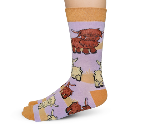 WOMEN'S CUTE HIGHLAND COW SOCKS - UPTOWN SOX