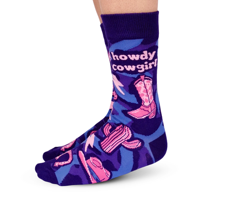 Howdy Cowgirl Women's Crew Novelty Socks - Uptown Sox