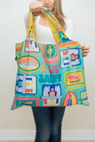 Sardine Can Mermaid Pattern Foldable Packable Tote Bag