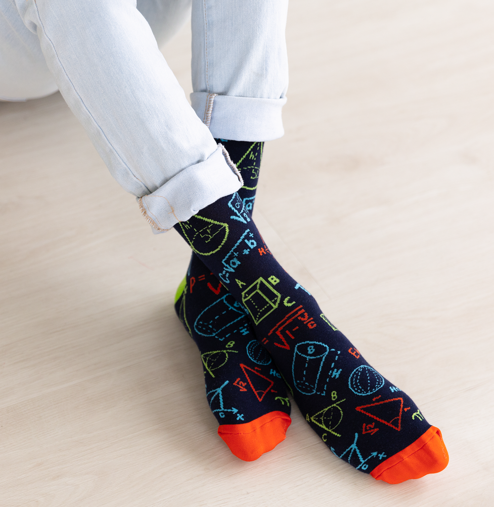 Math Fluffy Socks Math Attack Socks for Men - Uptown Sox