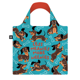 Wiener Dachshund Hot Dog Bone Pattern Foldable Packable Tote Bag