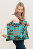 Wiener Dachshund Hot Dog Bone Pattern Foldable Packable Tote Bag
