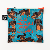 Wiener Dachshund Hot Dog Bone Pattern Foldable Packable Tote Bag