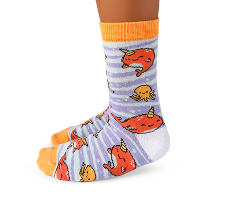 A Pair of Sea Otter Patterned Fun Unisex Novelty Crew Socks in Blue A Pair of Sea Otter Patterned Fun Unisex Novelty Crew Socks in Blue
