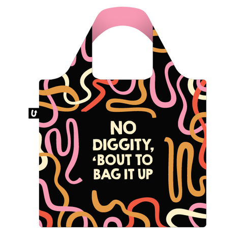 No Diggity Funny Foldable Packable Pattern Tote Bag
