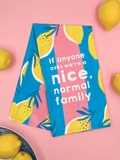FUNNY NORMAL FAMILY KITCHEN DISH TOWEL LEMON TROPICAL PATTERN UPTOWN SOX