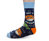 FUNNY NOVELTY PUFFER FISH - NOT A HUGGER - MEN'S CREW SOCKS - UPTOWN SOX
