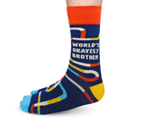 FUNNY NOVELTY OKAYEST BROTHER - SIBLING - MEN'S CREW SOCKS - UPTOWN SOX