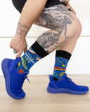 SPORTY RUNNING ENTHUSIAST MEN'S CREW SOCKS - UPTOWN SOX 