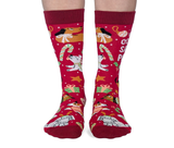 WOMEN'S CHRISTMAS DOGS SANTA PAWS SOCKS - UPTOWN SOX