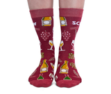 FUN RED WINE SCREW IT PATTERN SOCKS WOMEN UPTOWN SOX