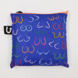Simply the Breast - Cute Boobies Foldable Packable Tote Bag - Uptown Sox