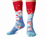 Cute Skatting Snowman Socks for Women - Uptown Sox