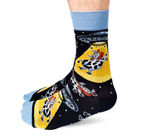 Space Cow - Men's Crew Novelty Socks - Uptown Sox