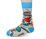 FUNNY NOVELTY BEST TEACHER - MEN'S CREW SOCKS - UPTOWN SOX