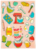 CUTE BAKING DESSERT WHIP KITCHEN DISH TOWEL UPTOWN SOX