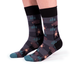 MENS-CREW NOVELTY-BEAR-FOREST-SOCKS