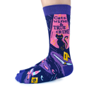 Cats, wine and crime fun novelty women's socks - Uptown Sox