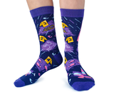 Cats, wine and crime fun novelty women's socks - Uptown Sox