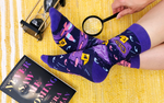 Cats, wine and crime fun novelty women's socks - Uptown Sox