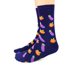 Eggplant Peach Emoji Funny Novelty Men's Crew Socks