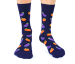 Eggplant Peach Emoji Funny Novelty Men's Crew Socks