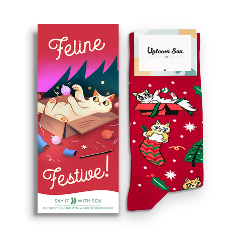 Uptown Sox - Funny Cat Christmas Card 