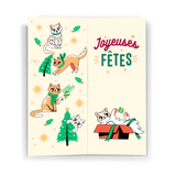 Chat de Noel Chausettes et Carte