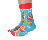 Cute Novelty Christmas Gingerbread Man Socks for Men