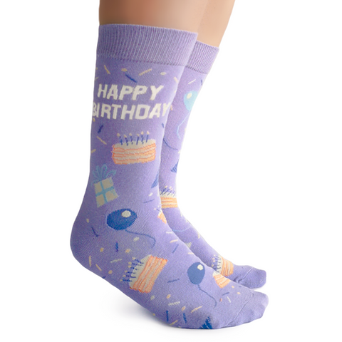 Novelty Cute Fun Happy Birthday Socks for women