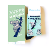 GRADUATION KOALA CARD AND NOVELTY SOCKS