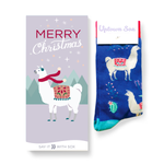 LLAMA CHRISTMAS CARD AND NOVELTY SOCKS