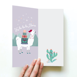 LLAMA CHRISTMAS CARD AND NOVELTY SOCKS