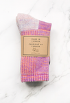 MADE IN CANADAWOMENS MERINO WOOL PURPLE ORANGE SOCKS