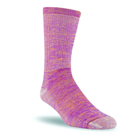 MADE IN CANADAWOMENS MERINO WOOL PURPLE ORANGE SOCKS