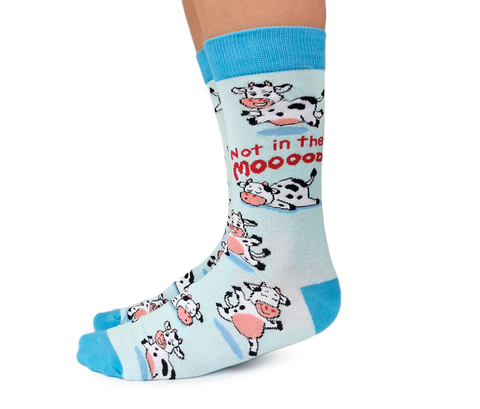 Funny moody cow socks - Uptown Sox