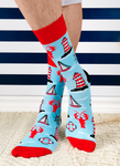 Novelty Nautical Men's Crew Socks - Uptown Sox