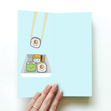 SUSHI GREETING CARD AND NOVELTY SOCKS